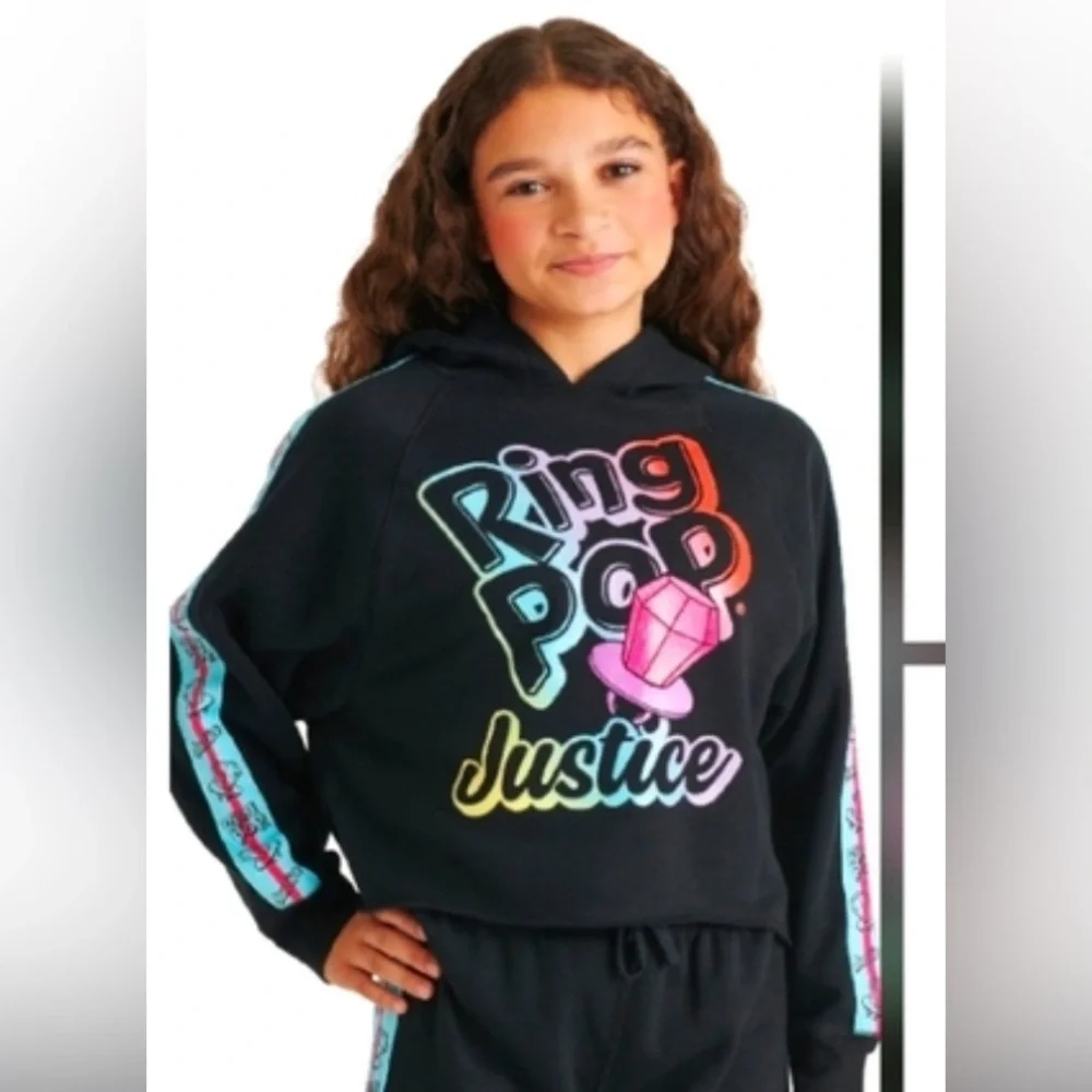 Justice Girls Ring Pop Bazooka Collab Hoodie, Sizes Large 12-14